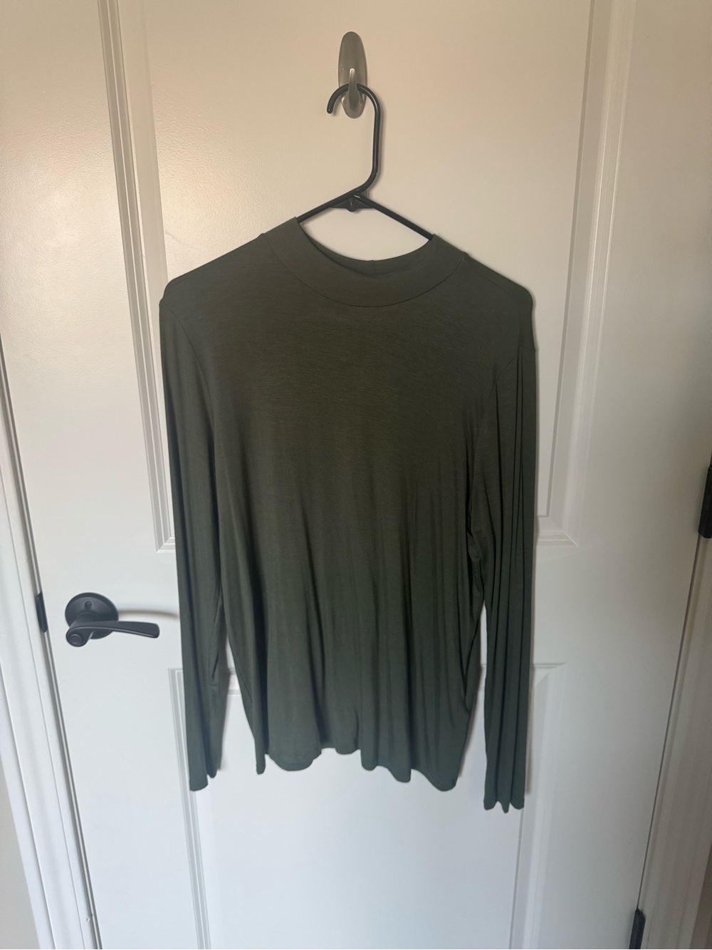 Olive Green Long-Sleeve Crew Neck Shirt